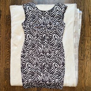 H&M Black and White Zebra Print Sheath Dress